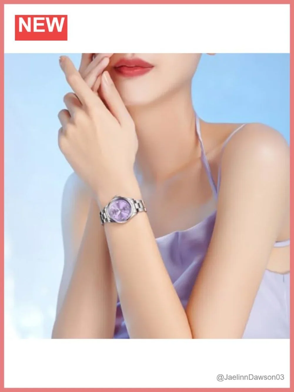 Luxury Elegant Stainless Steel Ladies Watch with Diamond Accents and Calendar
